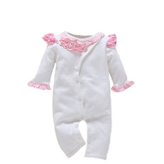 one-year-old baby wears newborn baby clothing romper jumpsuit