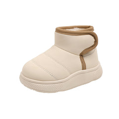 Winter Solid Color Children's Shoes Plus Velvet Snow Boots