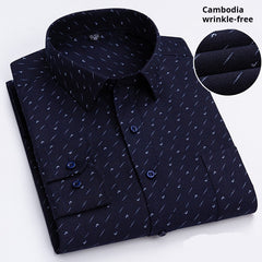 Men's Plaid Long-Sleeve Lightweight Casual Shirt For Middle-Aged And Elderly Men