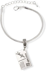 Emerald Park Jewelry Post Card I Love You Snake Chain Charm Bracelet