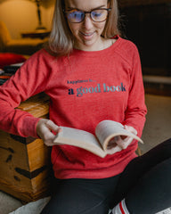 Women's Good Book Crew Sweatshirt, Chili