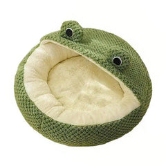Winter Cat Cave Bed Adorable Frog Shape Pet Nest Comfortable Breathable Warmth Sleeping Beds Cat Accessories for All Seasons