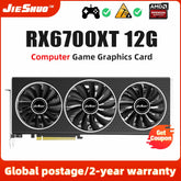 JIESHUO AMD RX 6700XT 12GB Video card GDDR6 192BIT GPU rx6700xt 12g Suitable for computer desktop games office graphics card