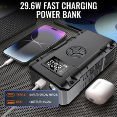 Car Jump Starter Auto Starting Device Emergency Start Car Battery Starter Air Pump Power Bank Outdoor Activity Emergency Charger