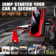 Manufacturer Car Jumper Starter with Tyre Inflator 5000A Lithium Battery Jump Starter for Cars Motorcycles Trucks