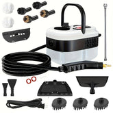 Handheld Steam Cleaner, Steamer For Cleaning, 2500W Pressurized Steam Cleaner With 1.2L Water Tank And 12 Attachments, Portable Steamer Cleaner For Home Car Kitchen Bathroom Furniture Tile Grout
