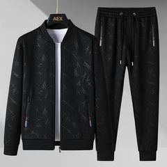 Mens Stand-Up Collar Sportswear Casual Two-Piece Set