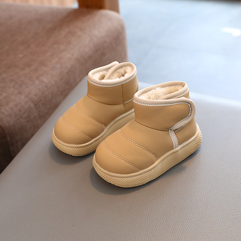 Winter Solid Color Children's Shoes Plus Velvet Snow Boots