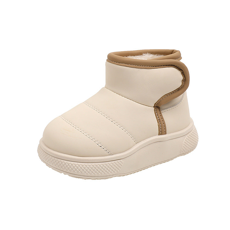 Winter Solid Color Children's Shoes Plus Velvet Snow Boots
