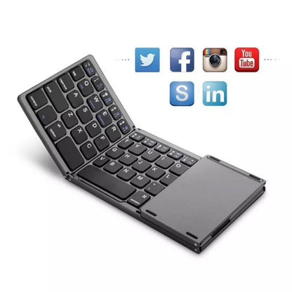 Folding  Tablet Phone Computer Wireless Foldable Bluetooth Keyboard Multi-Function Button