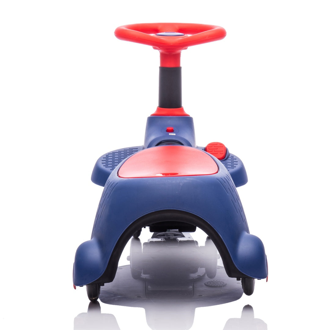6V Kids Ride On Electric Wiggle Car,Flashing  Shock Absorbing PU Wheels For Effective Floor Protection,Retractable,Steering Wheel Rotates 360,Bluetooth,Provide A Speed Of 3.11MPH For Kids Aged 3