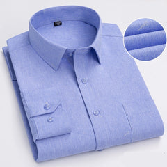 Men's Plaid Long-Sleeve Lightweight Casual Shirt For Middle-Aged And Elderly Men