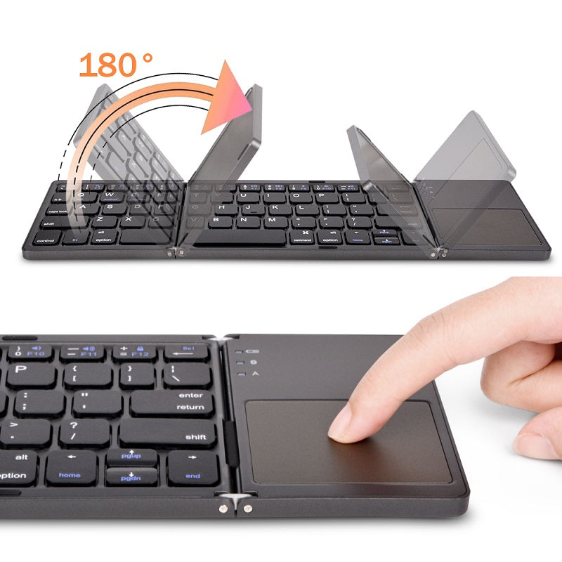 Folding  Tablet Phone Computer Wireless Foldable Bluetooth Keyboard Multi-Function Button