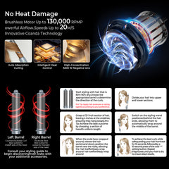 High-Speed Hot Air Comb Multi-function Roll Hair Dryer