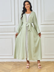 Cross-border Foreign Trade Dubai Muslim Women's Sparkling Rhinestone Hot Selling New Products Waisted White Inner Robe dress