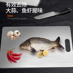 Thickened Double-Sided 304 Stainless Steel Cutting Board, Large Cutting Board, Antibacterial and Mildew-Proof Household Vegetable and Fruit Cutting Board