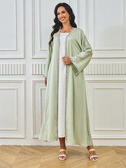 Cross-border Foreign Trade Dubai Muslim Women's Sparkling Rhinestone Hot Selling New Products Waisted White Inner Robe dress