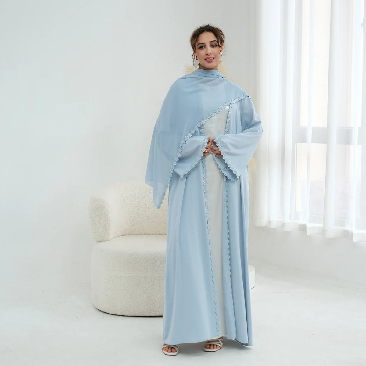 Eid Women Abaya Hijab Set Lace Dress Jalabiya Ramadan Party Dresses Muslim Morocco Cardigan Robe Dubai Abayas Kaftan Vestidos