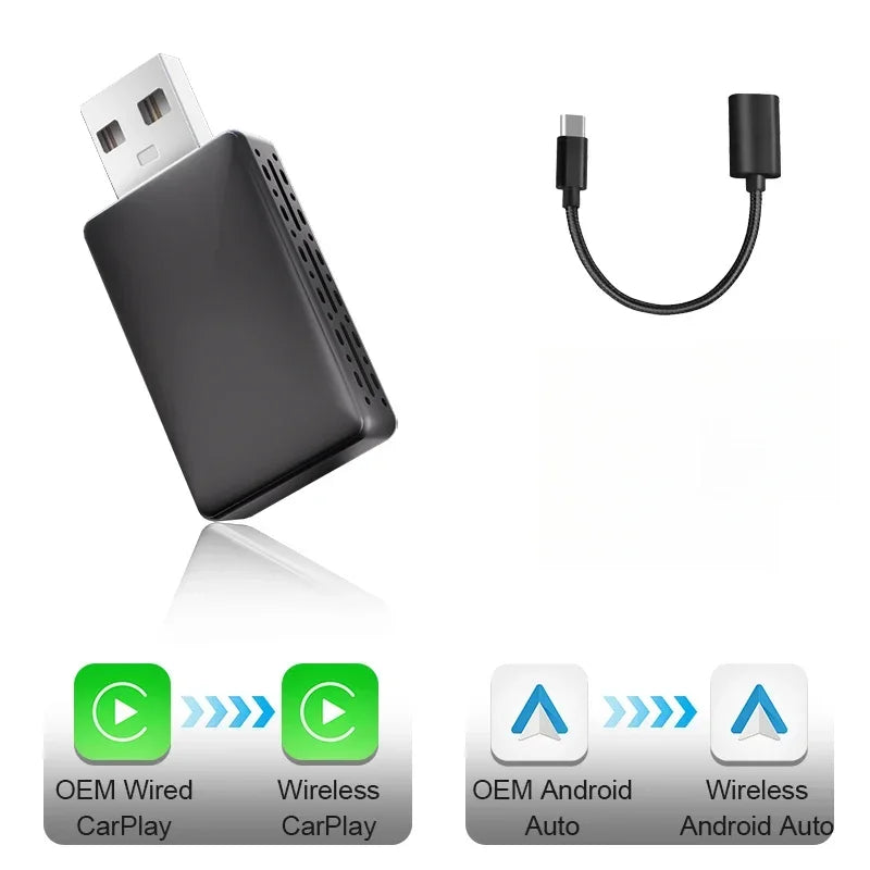 Original FLIXIVI Carplay Android Auto 2in1 CAR PLAY Wireless Carplay for Cars Plug and Play Wired To Wireless Smart Car Systems