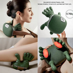 Neck Shoulder Massager Deep Tissue Shiatsu Back Cervical Massager 4D Kneading Massage Cordless Massage Machine Fatigue Relief
