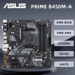 ASUS PRIME B450M-A Motherboard Supports R9 5950X R7 5800X3D 5700X R5 5600X 5600G CPU 4xDDR4 2933Mhz 64GB 2xM.2 HDMI ARGB mATX