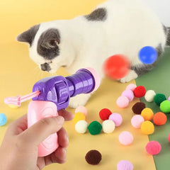 Interactive Cat Toy Gun: Engaging Laser Chase & Feathery Fun for Energetic Cats | Stimulates Play & Exercise