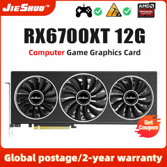 JIESHUO AMD RX 6700XT 12GB Video card GDDR6 192BIT GPU rx6700xt 12g Suitable for computer desktop games office graphics card