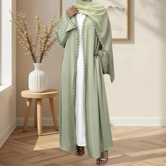 Abaya Women Eid Hijab Lace Dress Jalabiya Ramadan Party Dresses Muslim Morocco Cardigan Robe Dubai Abayas Kaftan Khimar Vestidos