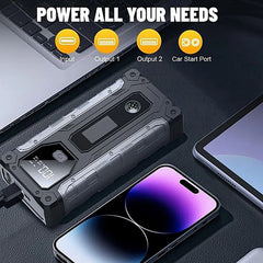 Car Jump Starter 12V Power Booster Battery Booster Pack For Car Automotive Vehicle SUV RV Truck Smartphone Laptop