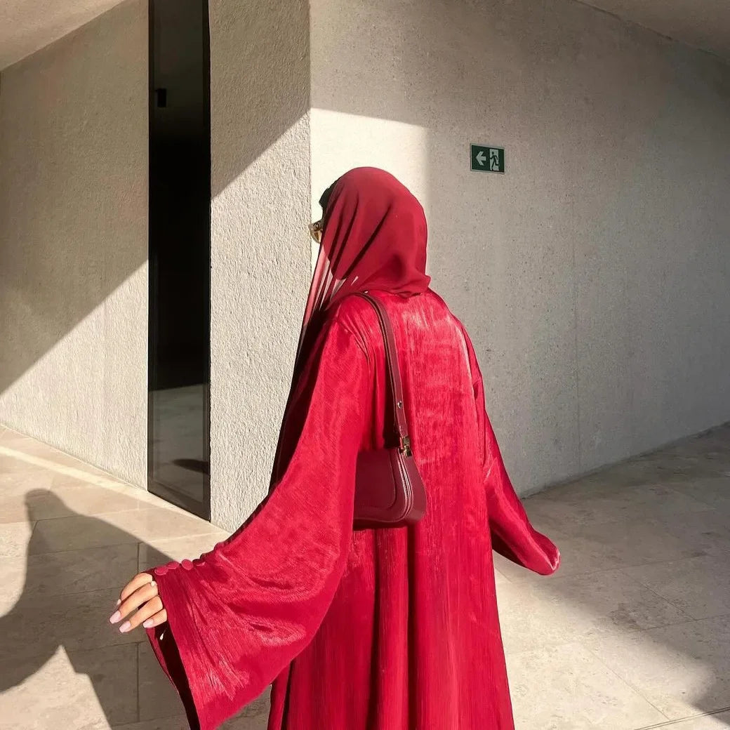 Modest Abaya Beads Muslim Women Open Cardigan Maxi Dresses Turkey Arab Robe Islamic Dubai Eid Party Femme Kaftan Kimono Jalabiya