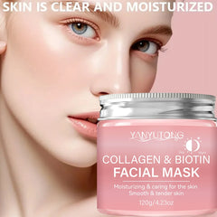 Collagen Peel Mask, Biotin Collagen Wrap Mask Day and Night, Deep Hydration, Night Care Mask Cream.