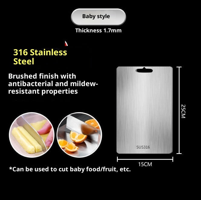 Thick Double-sided 304 Stainless Steel Cutting Board