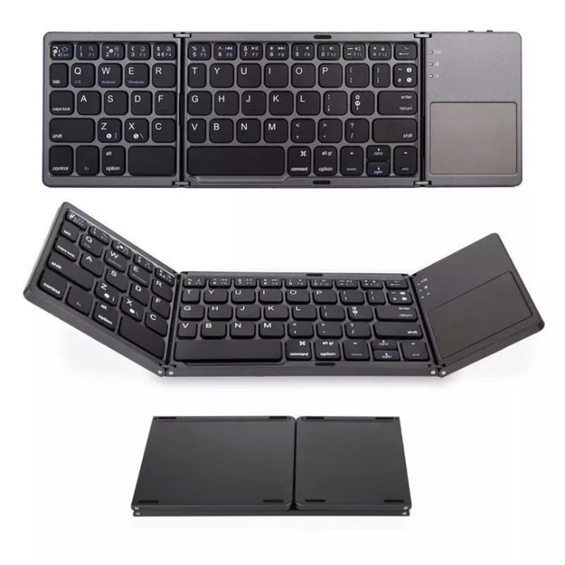 Folding  Tablet Phone Computer Wireless Foldable Bluetooth Keyboard Multi-Function Button