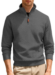 Mens Casual Stand-up Collar Zip-up Long-sleeve Sport Top