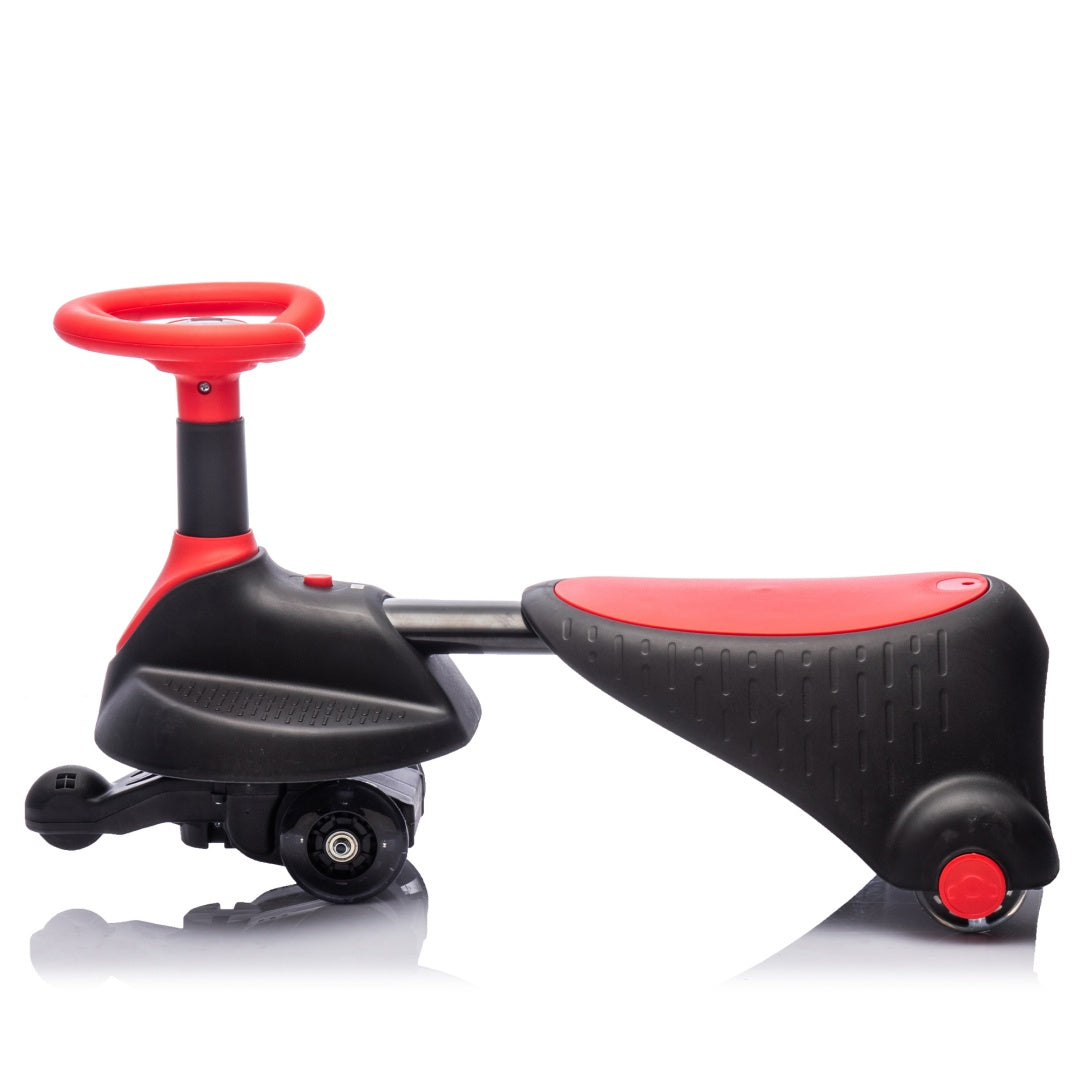 6V Kids Ride On Electric Wiggle Car,Flashing  Shock Absorbing PU Wheels For Effective Floor Protection,Retractable,Steering Wheel Rotates 360,Bluetooth,Provide A Speed Of 3.11MPH For Kids Aged 3